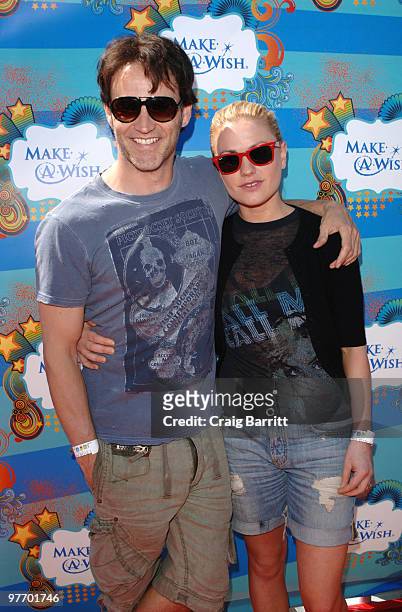 Stephen Moyer and Anna Paquin arrive at the Make A Wish Foundation event hosted by Kevin and Steffiana James at Santa Monica Pier on March 14, 2010...