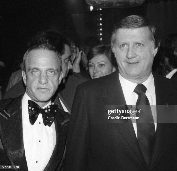George Steinbrenner, owner of the World Champion New York Yankees, appears with attorney Roy Cohn during a Yankee victory party at Studio 54.
