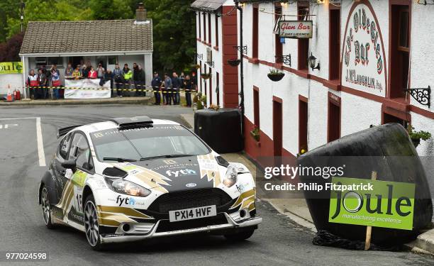 Letterkenny , Ireland - 17 June 2018; Callum Devine and Brian Hoy in a Ford Fiesta R5 during stage 17 during the Joule Donegal International Rally -...