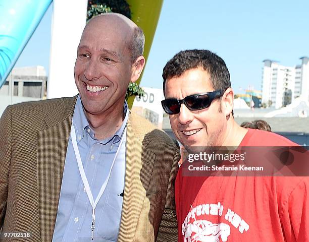 President & Chief Executive Officer, Make-A-Wish Foundation David Williams and actor/comedian Adam Sandler attend the Make-A-Wish Foundation's Day of...