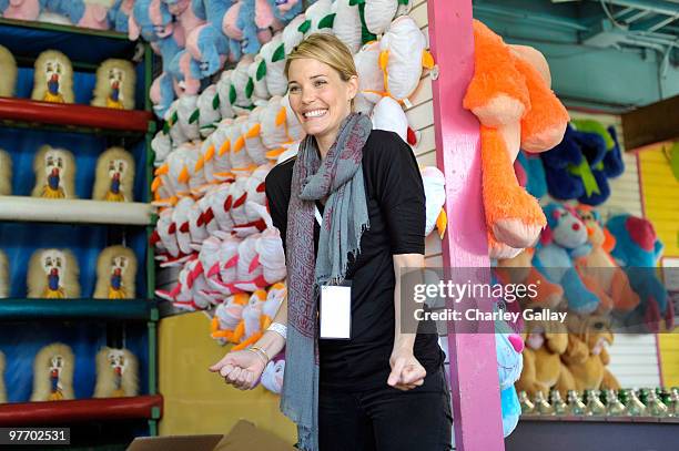 Actress Leslie Bibb attends the Make-A-Wish Foundation's Day of Fun hosted by Kevin & Steffiana James held at Santa Monica Pier on March 14, 2010 in...