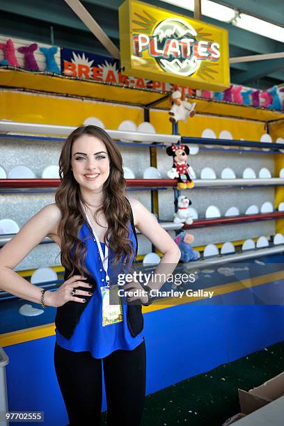 Actress Elizabeth Gillies attends the Make-A-Wish Foundation's Day of Fun hosted by Kevin & Steffiana James held at Santa Monica Pier on March 14,...