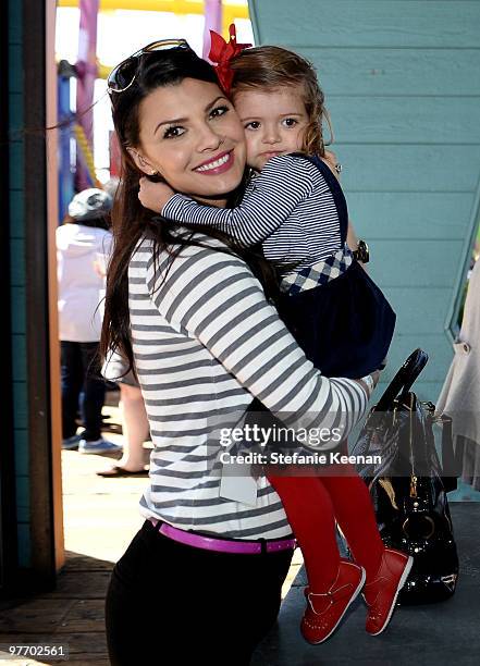 Actress Ali Landry and daughter Estela Monteverde attend the Make-A-Wish Foundation's Day of Fun hosted by Kevin & Steffiana James held at Santa...