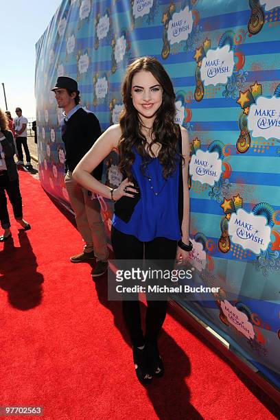 Actress Elizabeth Gillies attends the Make-A-Wish Foundation's Day of Fun hosted by Kevin & Steffiana James held at Santa Monica Pier on March 14,...