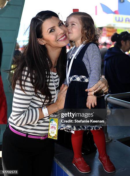 Actress Ali Landry and daughter Estela Monteverde attend the Make-A-Wish Foundation's Day of Fun hosted by Kevin & Steffiana James held at Santa...