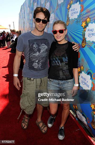 Actors Stephen Moyer and Anna Paquin attend the Make-A-Wish Foundation's Day of Fun hosted by Kevin & Steffiana James held at Santa Monica Pier on...