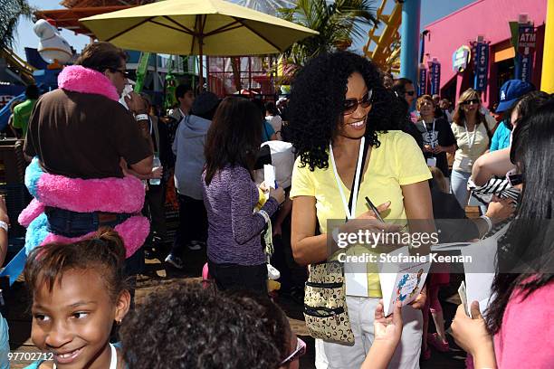Actress Garcelle Beauvais attends the Make-A-Wish Foundation's Day of Fun hosted by Kevin & Steffiana James held at Santa Monica Pier on March 14,...