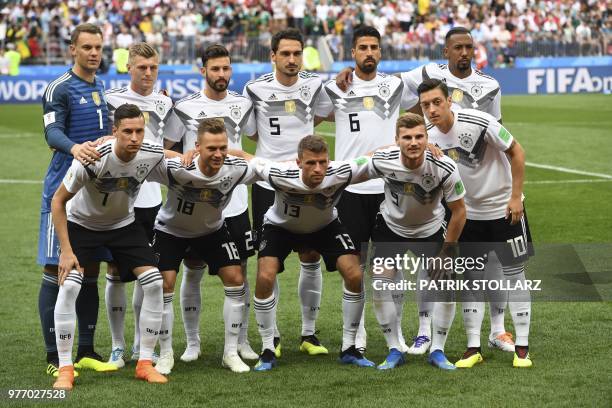 Germany's forward Julian Draxler, Germany's defender Joshua Kimmich, Germany's forward Thomas Mueller, Germany's forward Timo Werner, Germany's...