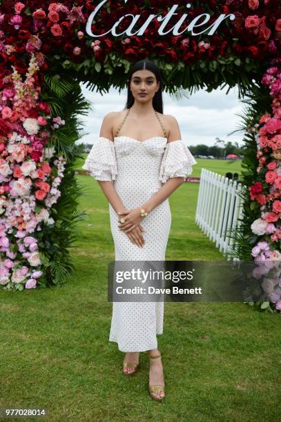 Neelam Gill attends the Cartier Queen's Cup Polo Final at Guards Polo Club on June 17, 2018 in Egham, England.