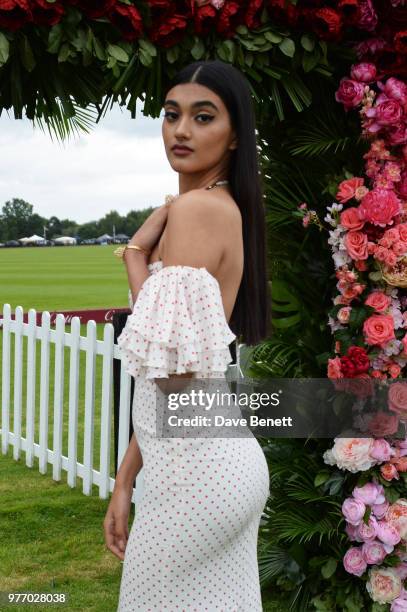 Neelam Gill attends the Cartier Queen's Cup Polo Final at Guards Polo Club on June 17, 2018 in Egham, England.