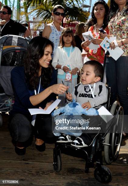 Actress Rosario Dawson attends the Make-A-Wish Foundation's Day of Fun hosted by Kevin & Steffiana James held at Santa Monica Pier on March 14, 2010...