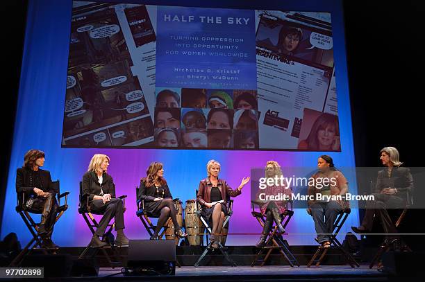 Nora Ephron, Susan Lyne, Victoria Jackson, Tina Brown, Jane McGonigal, Leymah Gbowee and Lauren Zalaznik attend day 3 of the ''Women In The World:...
