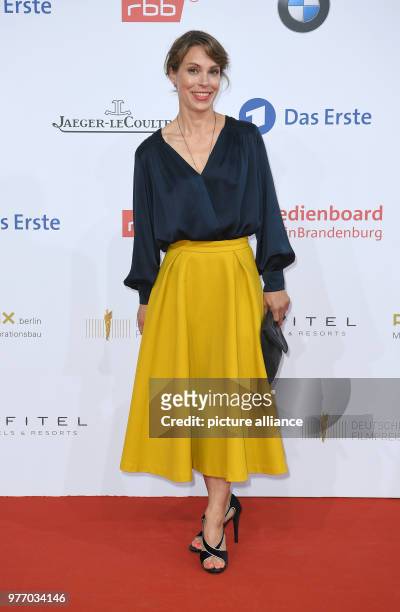 April 2018, Germany, Berlin, Palais am Funkturm venue: 68th German Film Prize, Lola, award, arrival: Actress Anneke Kim Sarnau. Photo: Britta...