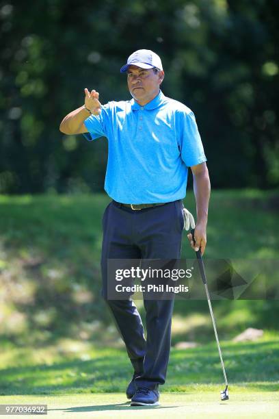 Rafael Gomez of Argentina in action during the final round of the 2018 Senior Italian Open presented by Villaverde Resort played at Golf Club Udine...