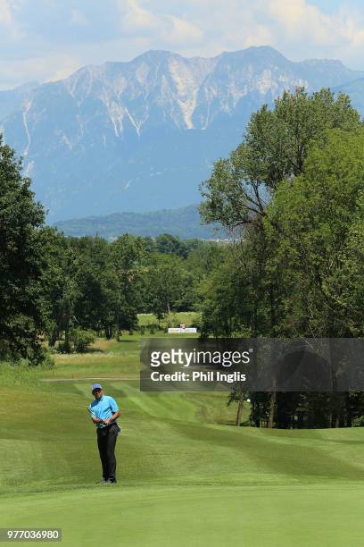 Rafael Gomez of Argentina in action during the final round of the 2018 Senior Italian Open presented by Villaverde Resort played at Golf Club Udine...