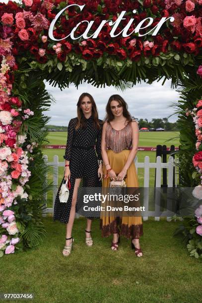 Lady Alice Manners and Lady Violet Manners attend the Cartier Queen's Cup Polo at Guards Polo Club on June 17, 2018 in Egham, England.