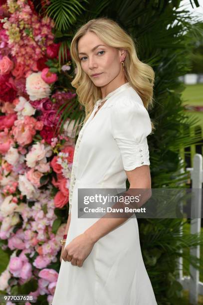 Clara Paget attends the Cartier Queen's Cup Polo at Guards Polo Club on June 17, 2018 in Egham, England.