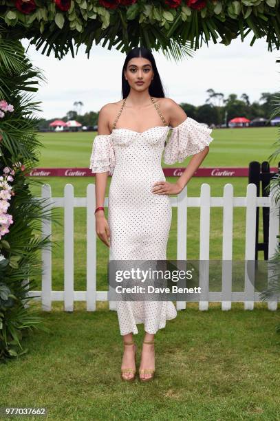 Neelam Gill attends the Cartier Queen's Cup Polo at Guards Polo Club on June 17, 2018 in Egham, England.