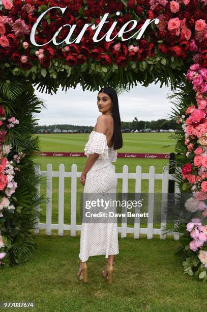 Neelam Gill attends the Cartier Queen's Cup Polo at Guards Polo Club on June 17, 2018 in Egham, England.