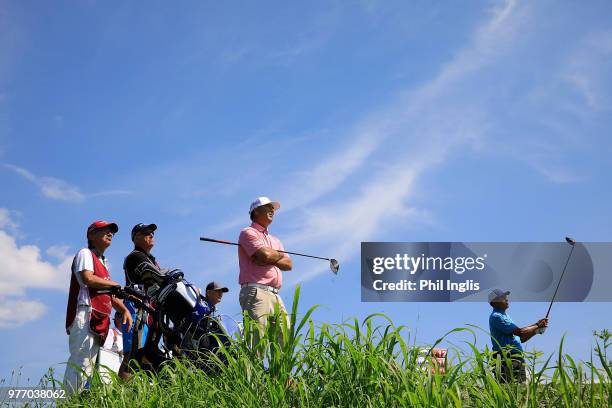 Rafael Gomez of Argentina in action during the final round of the 2018 Senior Italian Open presented by Villaverde Resort played at Golf Club Udine...