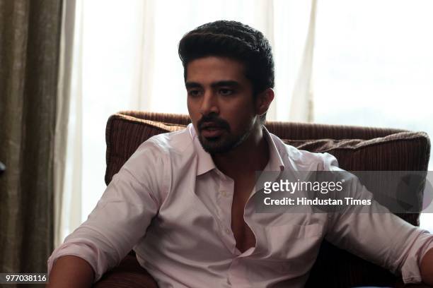 Bollywood actor Saqib Saleem during an exclusive interview with HT City-Hindustan Times for the promotion of an upcoming movie Race 3 at the Leela...