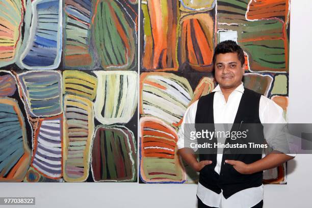 Sabyasachi Gorai during a first-of-its-kind showcase of Australian Aboriginal Artworks Exhibition by Australian National Gallery at NGMA, on June 15,...