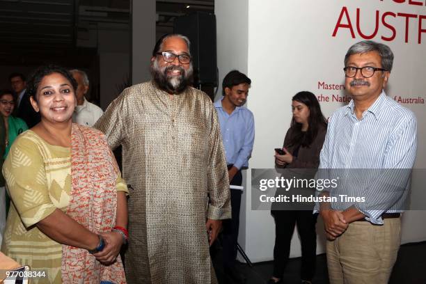 Secretary at Ministry of Culture Raghvendra Singh during a first-of-its-kind showcase of Australian Aboriginal Artworks Exhibition by Australian...