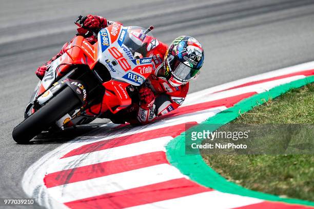 The Spanish rider, Jorge Lorenzo of Ducati Team, during the Catalunya Motorcycle Grand Prix at Circuit de Catalunya on June 17, 2018 in Barcelona,...