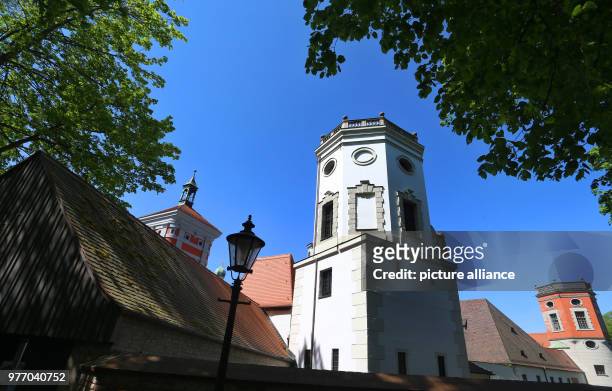 April 2018, Germany, Augsburg: A water tower of the historical water works standing at the 'Red Gate'. The city of Augsburg has applied as 'Wasserbau...