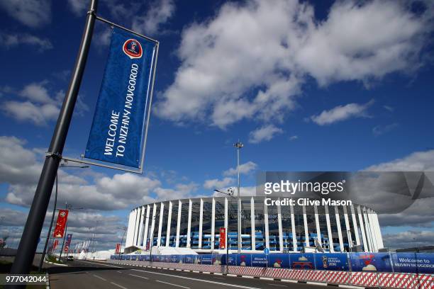 General views of Niznhy Novgorod Stadium ahead of the 2018 FIFA World Cup on June 14, 2018 in Nizhny Novgorod, Russia.