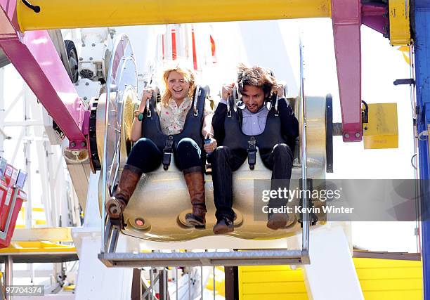 Actress Mischa Barton attends the Make-A-Wish Foundation event hosted by Kevin and Steffiana James at the Santa Monica Pier on March 14, 2010 in...