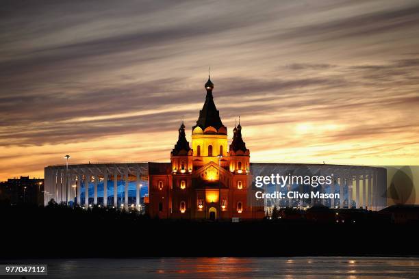 General views of Niznhy Novgorod Stadium ahead of the 2018 FIFA World Cup on June 14, 2018 in Nizhny Novgorod, Russia.