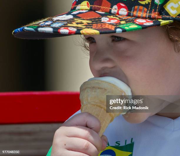 One of the sure fire ways to beat the heat is always ice cream, as 4-year-old Lukas London can testify to. Kids enjoy the large splash pad in front...