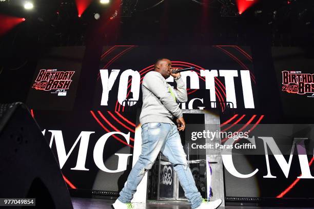 Yo Gotti performs on stage during Hot 107.9 Birthday Bash at Cellairis Amphitheatre at Lakewood on June 16, 2018 in Atlanta, Georgia.