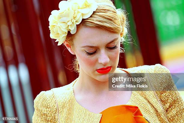 Actress Gracie Otto attends the launch of the Sydney Autumn Carnival 2010 at The Deck Milson's Point on March 15, 2010 in Sydney, Australia. The...
