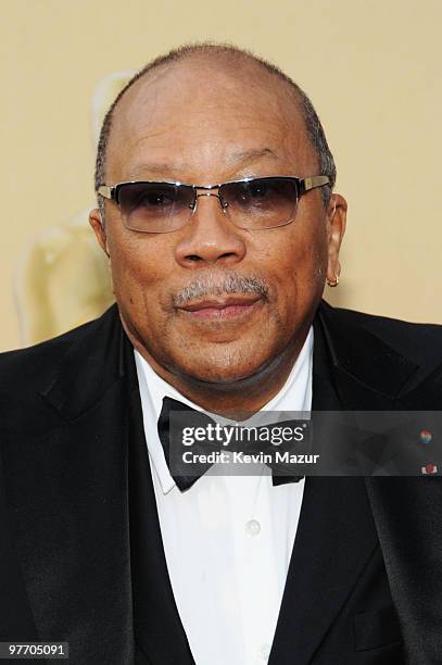 Producer Quincy Jones arrives at the 82nd Annual Academy Awards at the Kodak Theatre on March 7, 2010 in Hollywood, California.