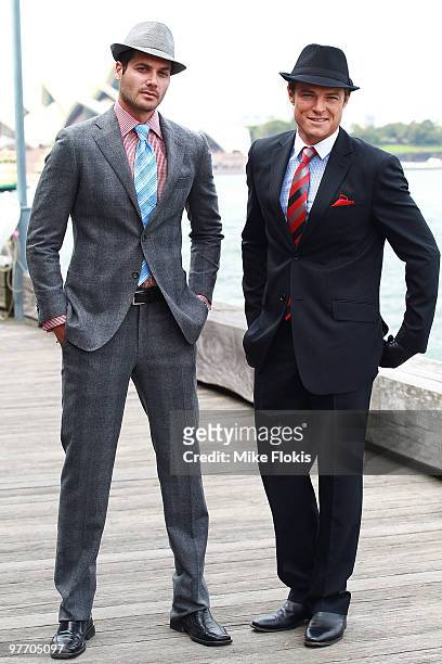 Models showcase the latest fashion at the launch of the Sydney Autumn Carnival 2010 at The Deck Milson's Point on March 15, 2010 in Sydney,...