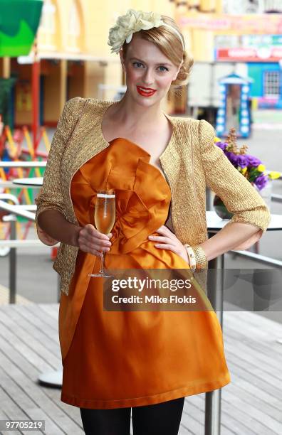 Actress Gracie Otto attends the launch of the Sydney Autumn Carnival 2010 at The Deck Milson's Point on March 15, 2010 in Sydney, Australia. The...