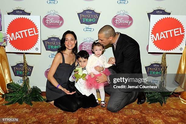 Cristen Barker, Jack Barker, Jasmine Barker and media personality Nigel Barker attend Princess Tiana's official induction into the Disney Princess...