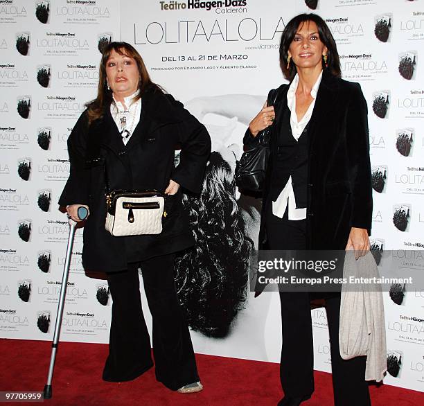 Massiel and Pastora Vega attend the premiere of the 'De Lolita a Lola' musical on March 13, 2010 in Madrid, Spain.