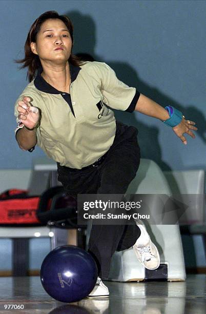 Chinese Taipei's Chu Yu Chieh in-action during the official practice at the CGU Asian Bowling Tour Grand Slam Finals at the Pyramid Bowl in Kuala...