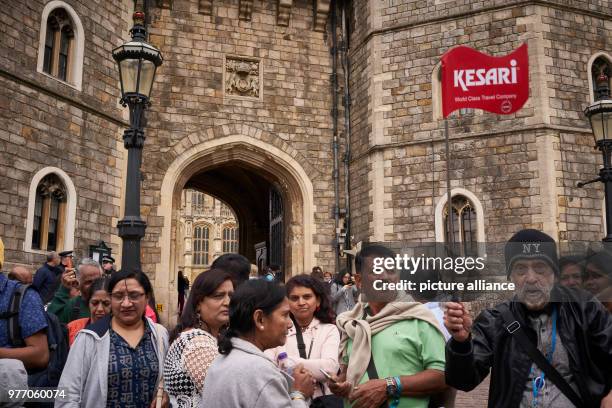 April 2018, Windsor, Great Britain: Visitors gathering infront of the Palace to start their tour. Prince Harry and American Actress Meghan Markle...