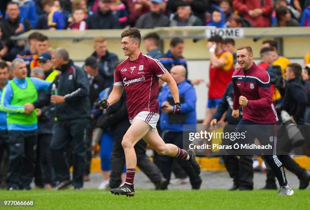 Roscommon , Ireland - 17 June 2018; Johnny Heaney of Galway celebrates after the Connacht GAA Football Senior Championship Final match between...