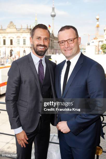 German politician Jens Spahn and his husband Daniel Funke attend the 'Staatsoper fuer alle' open air concert at Bebelplatz on June 17, 2018 in...