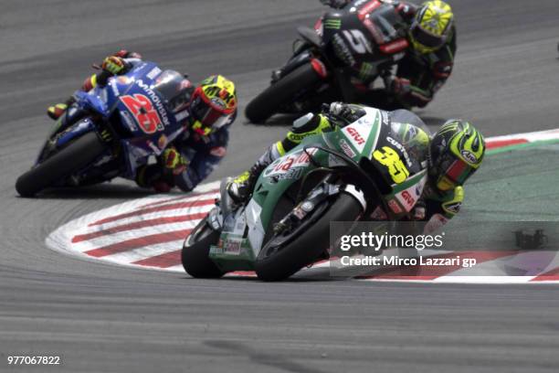 Cal Crutchlow of Great Britain and LCR Honda leads the field during the MotoGP race during the MotoGp of Catalunya - Race at Circuit de Catalunya on...