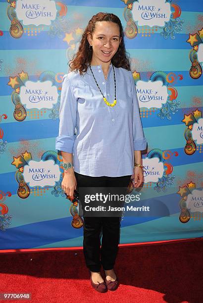 Actress Maya Rudolph arrives at the Make A Wish Foundation event hosted by Kevin and Steffiana James at Santa Monica Pier on March 14, 2010 in Santa...