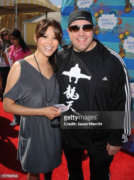Steffiana James and Kevin James arrive at the Make A Wish Foundation event hosted by Kevin and Steffiana James at Santa Monica Pier on March 14, 2010...