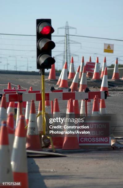 Temporary traffic light.