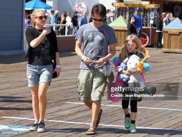 Stephen Moyer, Anna Paquin and his daughter Lilac are seen on March 14, 2010 in Santa Monica, California.