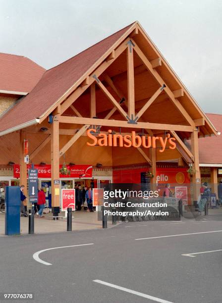 Entrance of Sainsbury supermarket, England, UK.